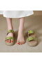 Women's Green Floral Sandals - 2