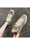 Women's Pink Chunky Lace-Up Sneakers - 4