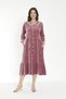 Women's Buttoned Cotton Buttoned Velvet Dress / A. Dried Rose 3852 - 2