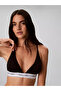 Women's Thin Strap V-Neck Black Bralet