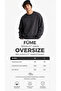 Smoked Cotton Crew Neck Oversize Relaxed Fit Sweatshirt - 2