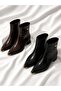 Women's Patent Leather Heeled Boots Black Brown Pointed Toe Thick Heel Stylish Classic Boots - 5
