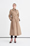 Wide Collar Belted Mink Trench Coat 13820