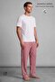 Egyptian Men's Cotton Striped Pajama Set White-Red