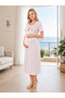 Maternity Short Sleeve Nursing Detailed Nightgown 23-50 - 3