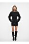Women's wide sleeve back detailed mini dress black - 6