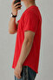 Men's Wide Collar Oval Hem 100% Cotton Single Jersey Fabric Short Sleeve Basic T-Shirt - 2