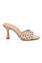 Daisy Beige Polka Dot Tulle Heeled Slippers