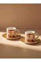 Mixed Printed Porcelain Coffee Cup Set for 2 People (W6) - 2