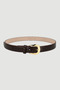 Crocodile Patterned Faux Leather Belt - Brown