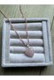 Minimal Pink Quartz Necklace with Heart Pink Quartz Handmade