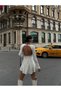Women's White Flounce Back Detailed Shorts Mini Dress Yel0045 - 6