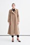 Wide Collar Belted Mink Trench Coat 13820 - 2