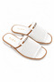 Mela White Stone Detailed Genuine Leather Slippers - 2