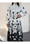 Women's Black Babel Fabric Retro Floral Maxi Dress Jen2698
