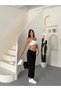 Women's Folded Waist Elastic Wide Leg Sweatpants with Stopper Detail Gn-0618 - 2