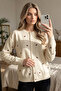 Bow Detailed Knitwear Cardigan N3221 Ecru