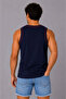Men's Athlete Crew Neck Sleeveless Summer Tank Top - Navy Blue - 2