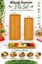 Wooden Presentation Set of 3 Bamboo Serving Tray Breakfast Presentation Plate