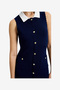 Women's Marine-Summer White Bennet Rib Knit Contrast Dress - 5