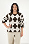 Baklava Patterned Crew Neck Soft Textured Sweater Women's Sweater 4615266 - 5
