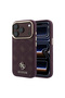 iPhone 18 Pro Max Case Licensed M-Safeli Classic Text and 4g Logo Pu Leather Peony Cover Claret Red