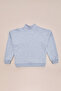 3 Thread Half-Zipper High Collar Girls' Sweatshirt - 6