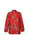 Women's Orange Paisley Blouse - 3