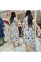 Women's Floral A-line Short sleeve Midi Dress - 7