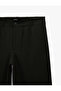 Normal Waist Side Pocket Buttoned Straight Fit Fabric Trousers - 3