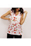 Women's Red Floral Round Neck Blouse - 2