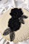 Floral and Leafy Beaded Applique Motif