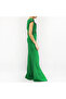 Women's Green V-neck Dress - 5