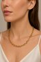 Cm Thick Twist Model Gold Color 50 cm Women's Necklace - 2