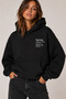 Black Spring Printed Oversize Sweatshirt
