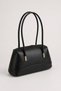 Black Women's Stylish Daily Hand and Shoulder Bag with Metal Accessories and Zipper - 3