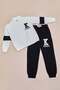 3 Thread Embroidered Half-Zipper Boys' 2-Piece Set - 3