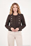 Crew Neck Button Detailed Epaulet Napoleon Jacket Women's Jacket 611Ce92 - 4
