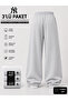 3-Pack Oversize Sweatpants Gray 2 Thread Count Loose Wide Leg Comfortable Fit Daily Wear - 3