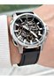 Automatic Black Color 5 Atm 36 Hours Power Reserve Steel Case Genuine Leather Men's Wristwatch 2435Slz - 2