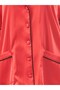 Women's Red Ribbed Dowry Suit Satin Shorts Set Peony & Gift, Valentine's Day and New Year Short Pajama Set - 5
