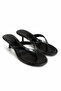 Vela Black Flip-Flop Heeled Slippers - 2