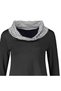 Women's Black Striped High Neck Long Sleeve T-Shirt - 2