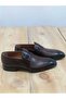 Men's Winter Shoes Genuine Leather Rubber Sole Laceless Brown - 8