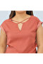 Women's Coral Orange Blouse - 2