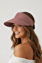 Bag Size Hat Dried Rose Straw Visor |   Elastic Practical Women's Accessory - 5