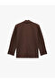 Long Sleeve Pocketed Viscose Blend Buttoned Oversize Double Breasted Collar Blazer Jacket - 2