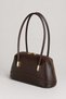 Brown Women's Stylish Daily Hand and Shoulder Bag with Metal Accessories and Zipper - 3