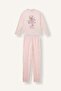 Printed Long Sleeve Top Elasticized Leg Bottom 2-Piece Pajama Set Girls I3895A826Au