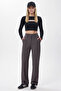 Lycra Series Lift Ornamentally Stitched Flexible Dark Anthracite Palazzo Trousers - 4